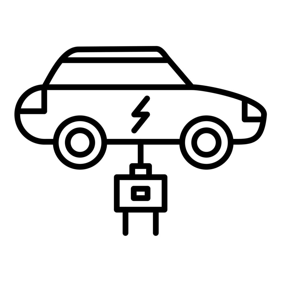 elektrische auto lijn icoon vector