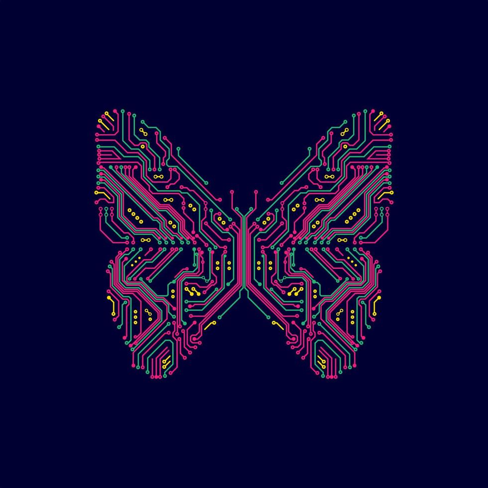 levendig elektronisch vlinder vector