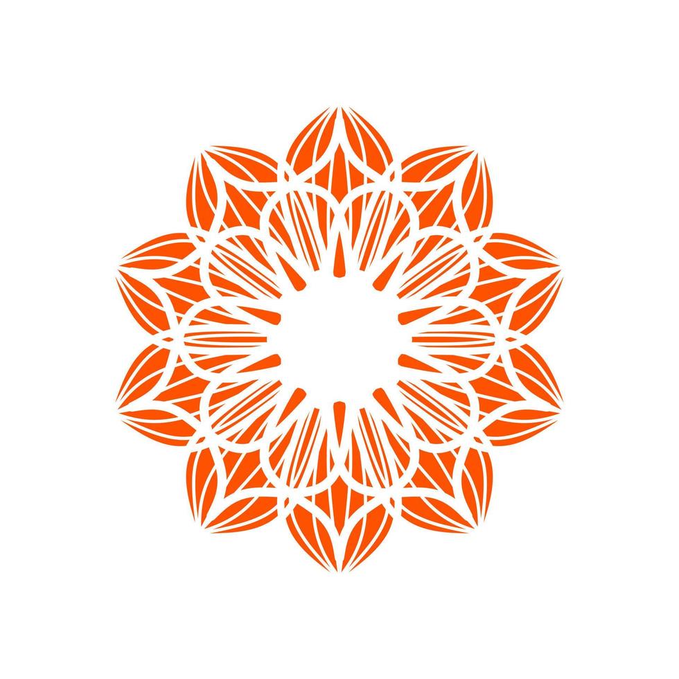 sier- oranje mandala vector illustratie. sier- mandala bloemen