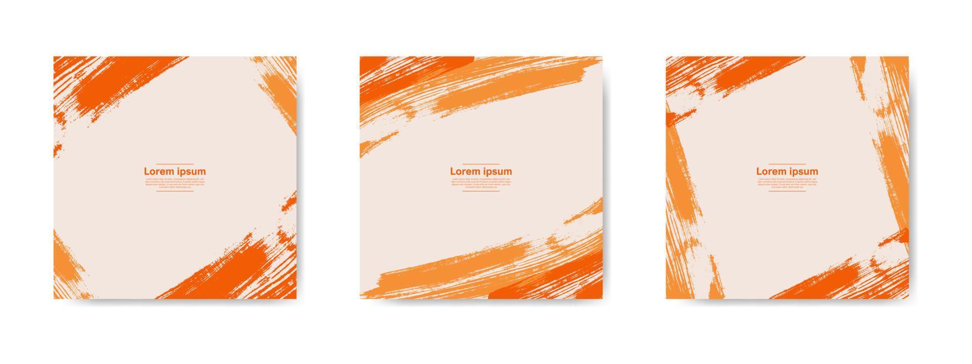 oranje abstract grunge banier verzameling voor sociaal media post en verhalen vector