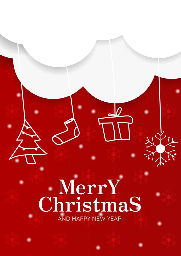 vrolijk Kerstmis achtergrond, ontwerp een gelukkig nieuw jaar groet kaart en vrolijk Kerstmis in winter vector