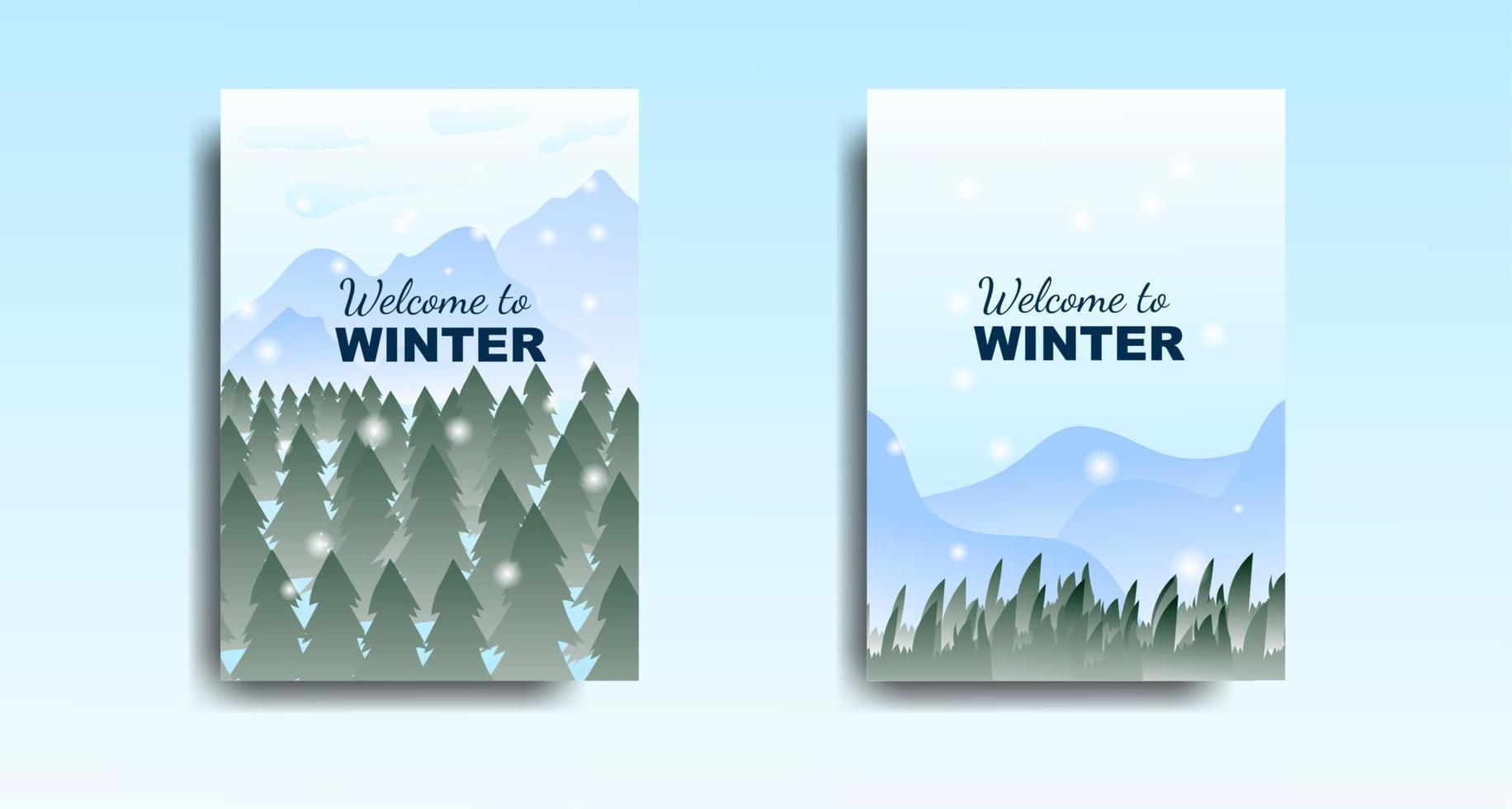 vector illustratie. vlak winter landschap. besneeuwd achtergrond, affiche achtergrond ontwerp