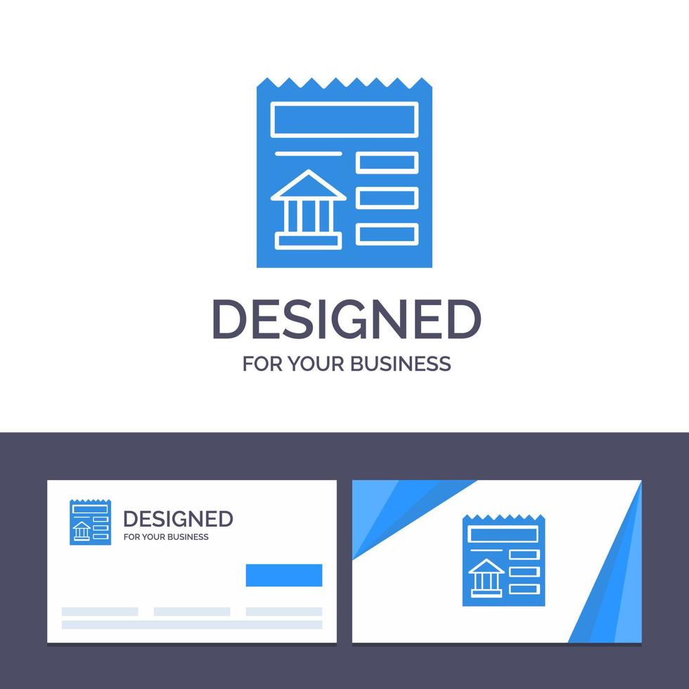 creatief bedrijf kaart en logo sjabloon eenvoudig document ui bank vector illustratie