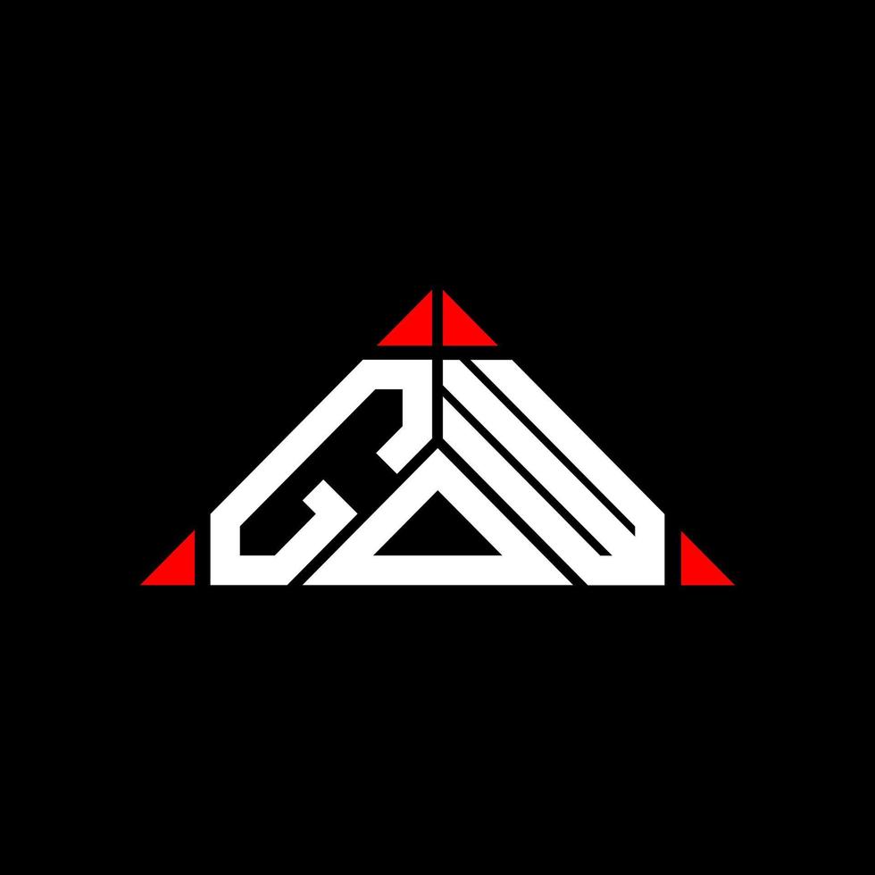gow brief logo creatief ontwerp met vector grafisch, gow gemakkelijk en modern logo.