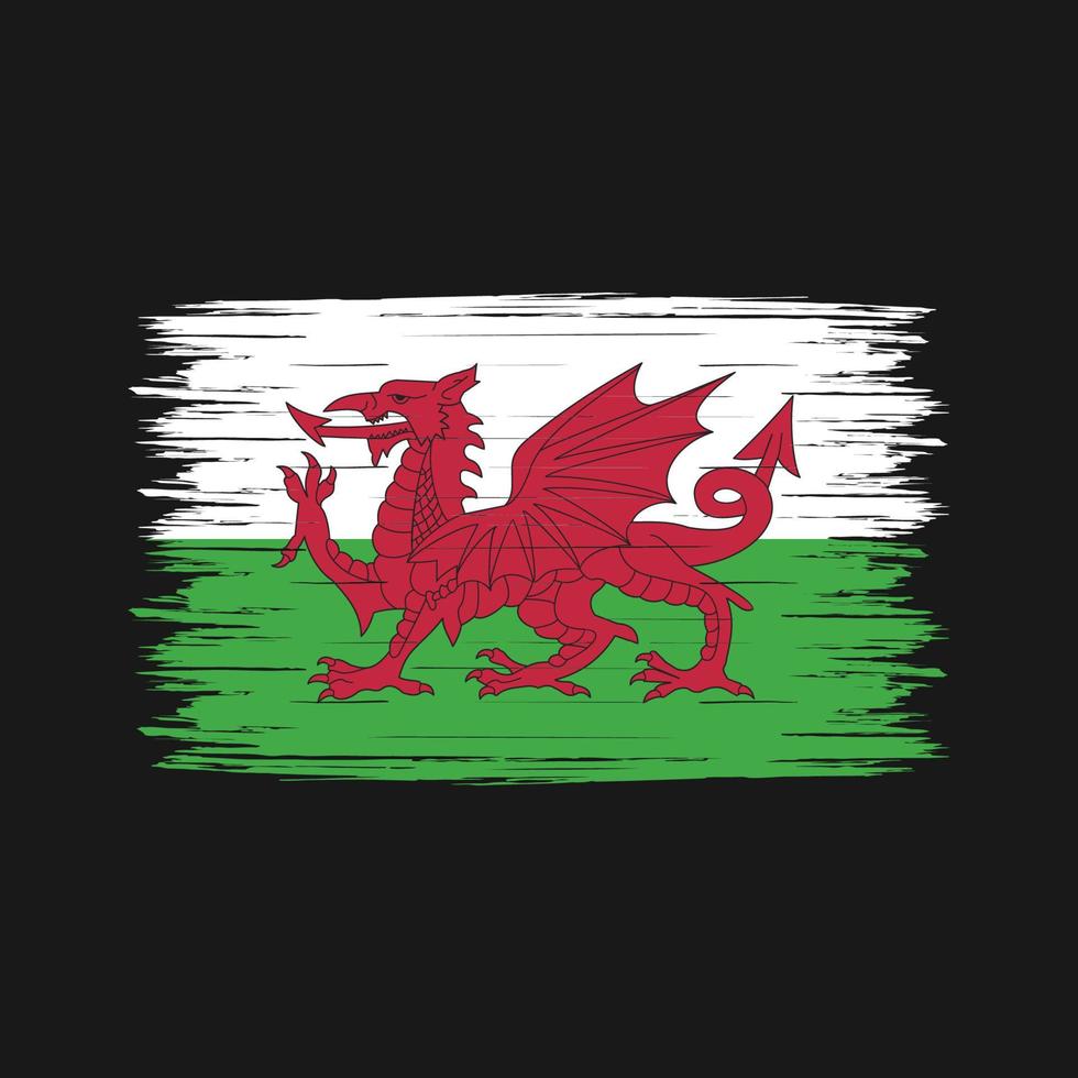 Wales vlag borstel vector