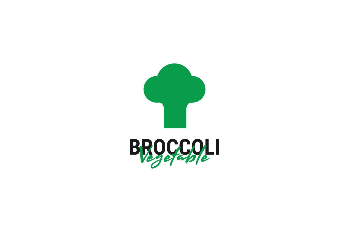 vlak broccoli groente logo ontwerp vector sjabloon illustratie