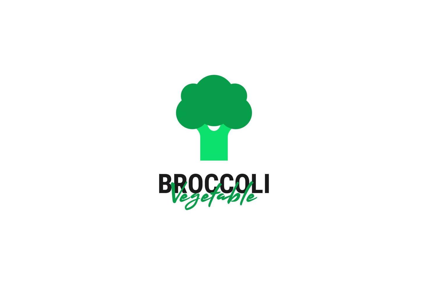 vlak broccoli groente logo ontwerp vector sjabloon illustratie