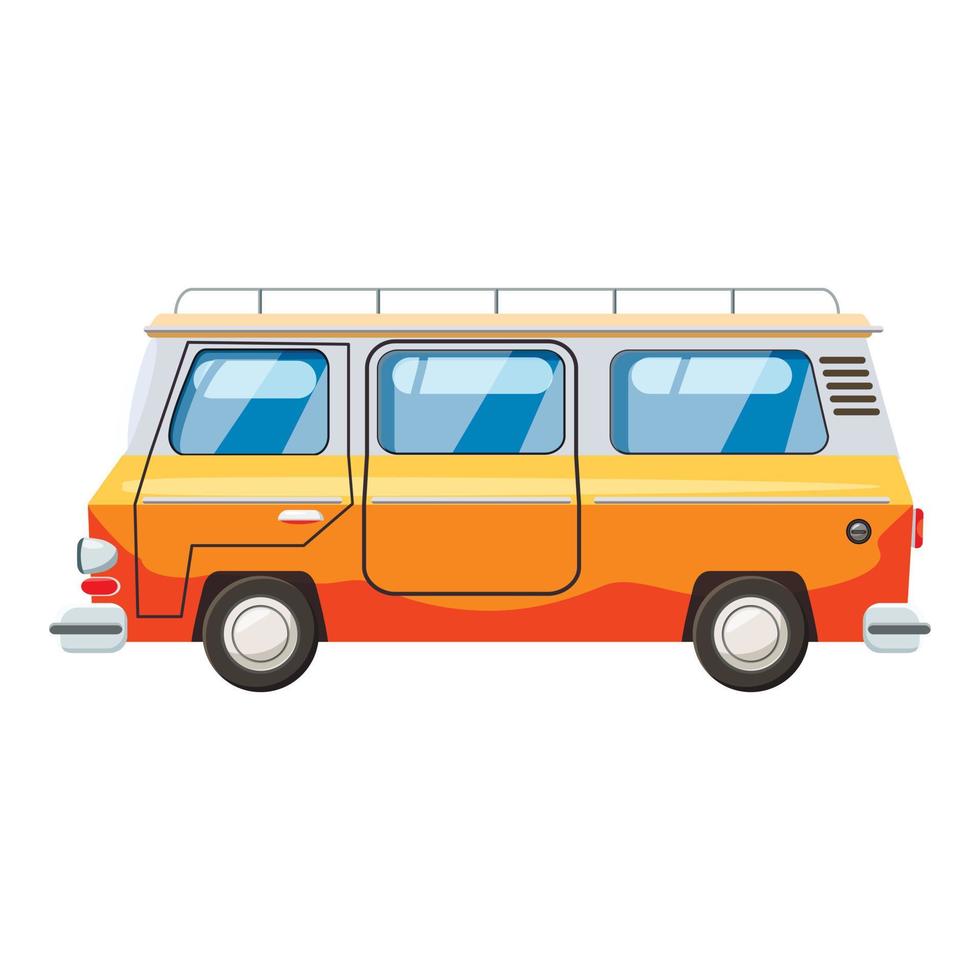 mini bus icoon, tekenfilm stijl vector