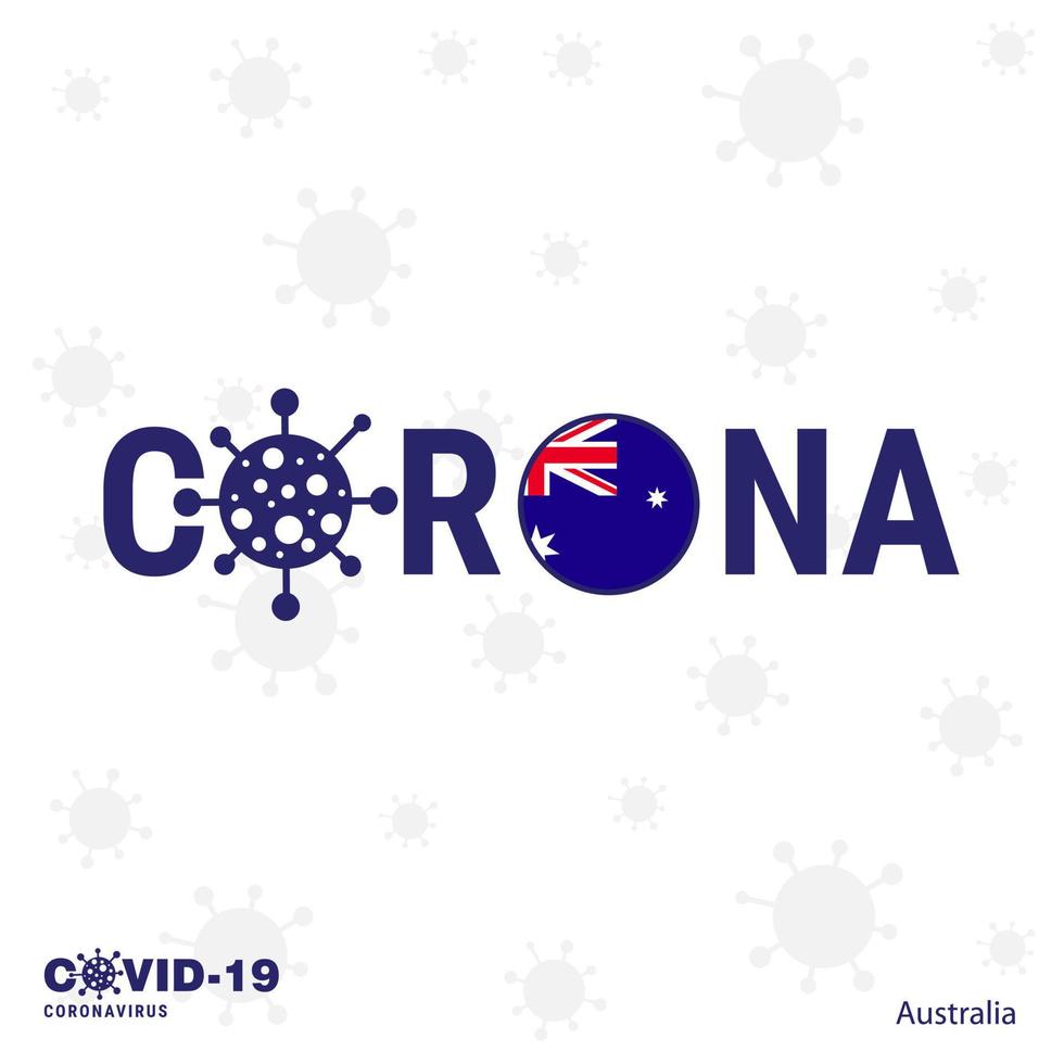 Australië coronavirus typografie covid19 land banier blijven huis blijven gezond nemen zorg van uw eigen Gezondheid vector