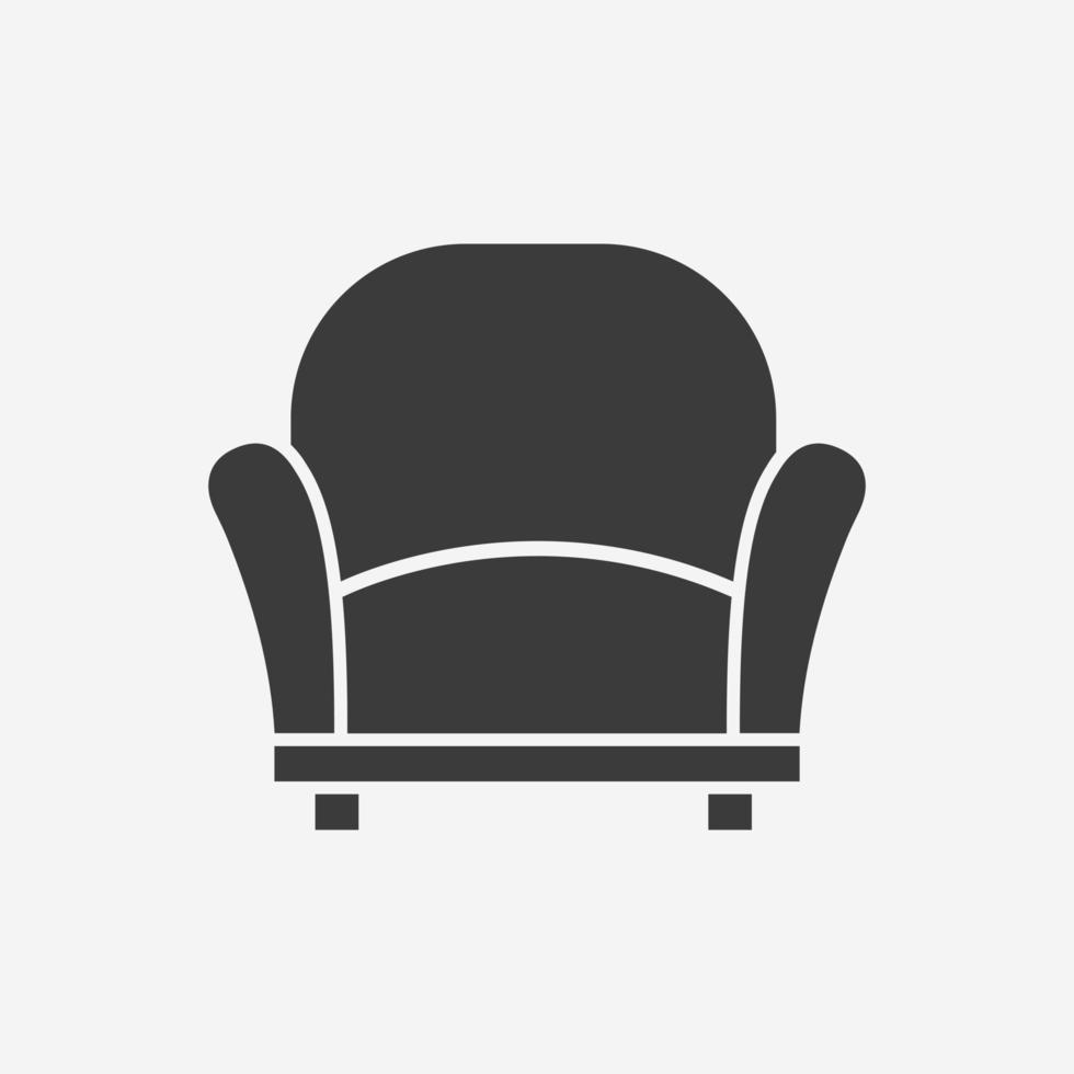 stoel, fauteuil, meubilair icoon vector geïsoleerd symbool teken