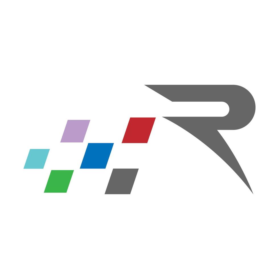 brief r logo icoon ontwerp vector