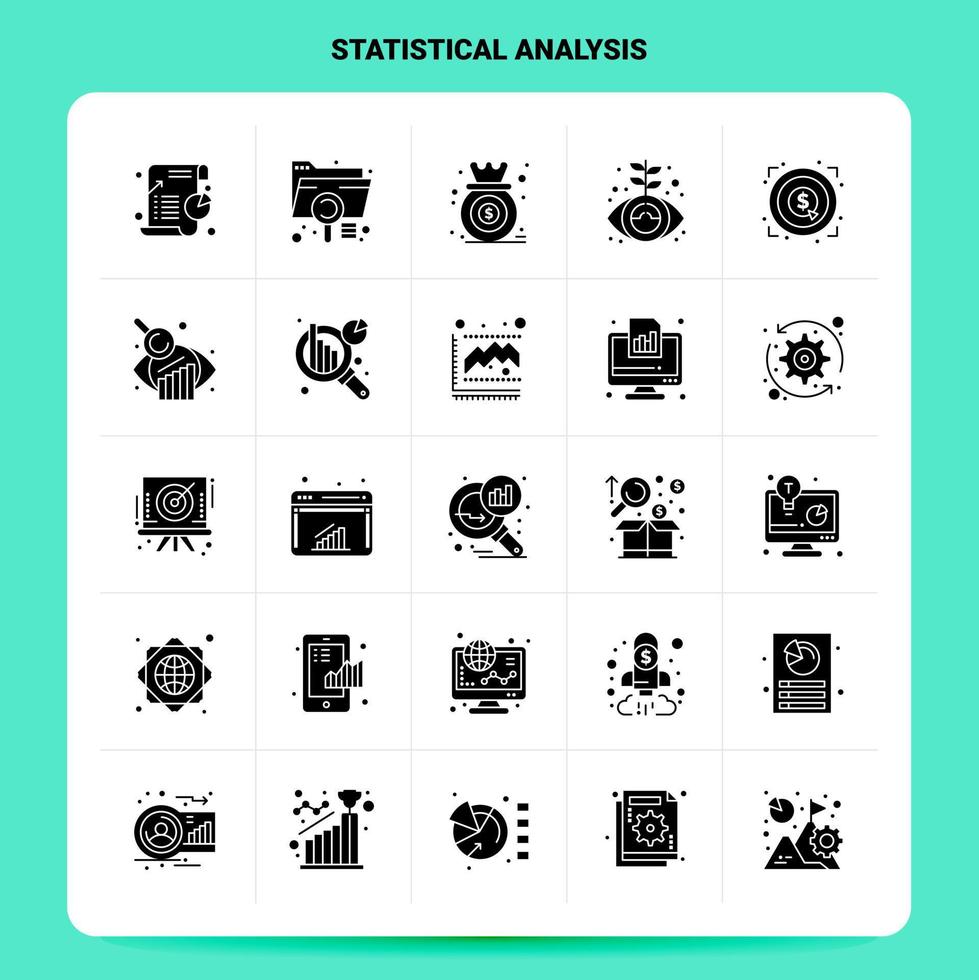 solide 25 statistisch analyse icoon reeks vector glyph stijl ontwerp zwart pictogrammen reeks web en mobiel bedrijf ideeën ontwerp vector illustratie