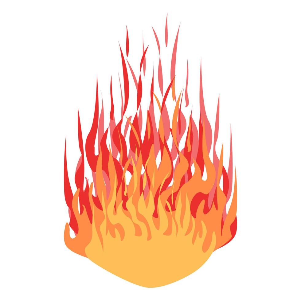 brand. groot vlam. helder vlammend elementen. kleurrijk vector illustratie Aan een wit achtergrond.