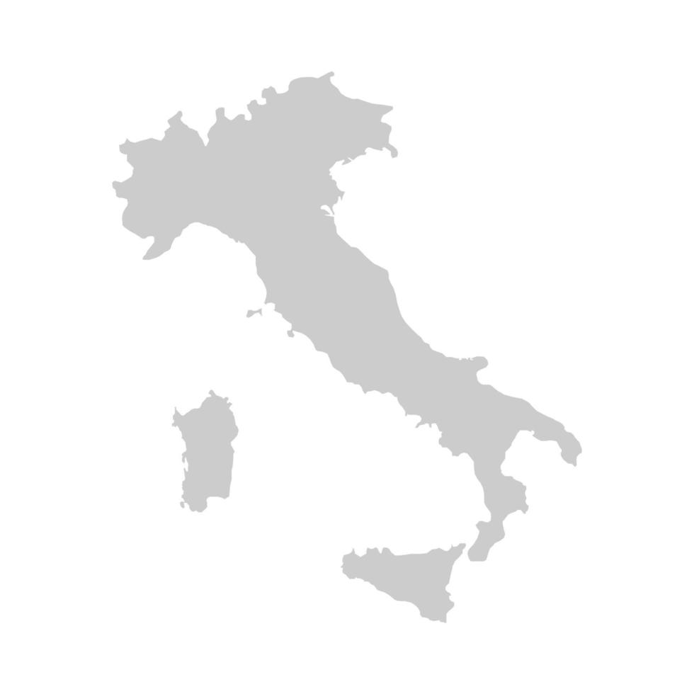 Italië kaart silhouet met vlag op witte achtergrond vector