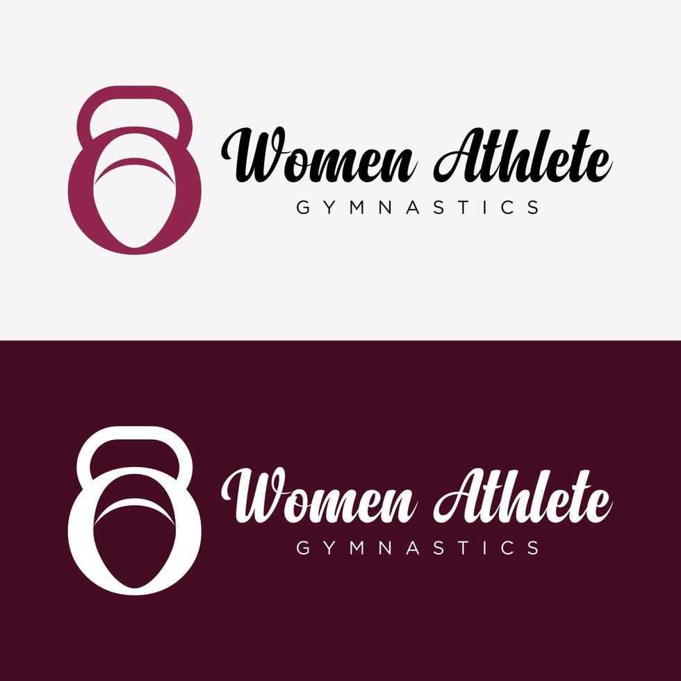 reeks kettlebell symbool geschiktheid gymnastiek- pilates spa yoga vrouw studio merk identiteit logo ontwerp vector
