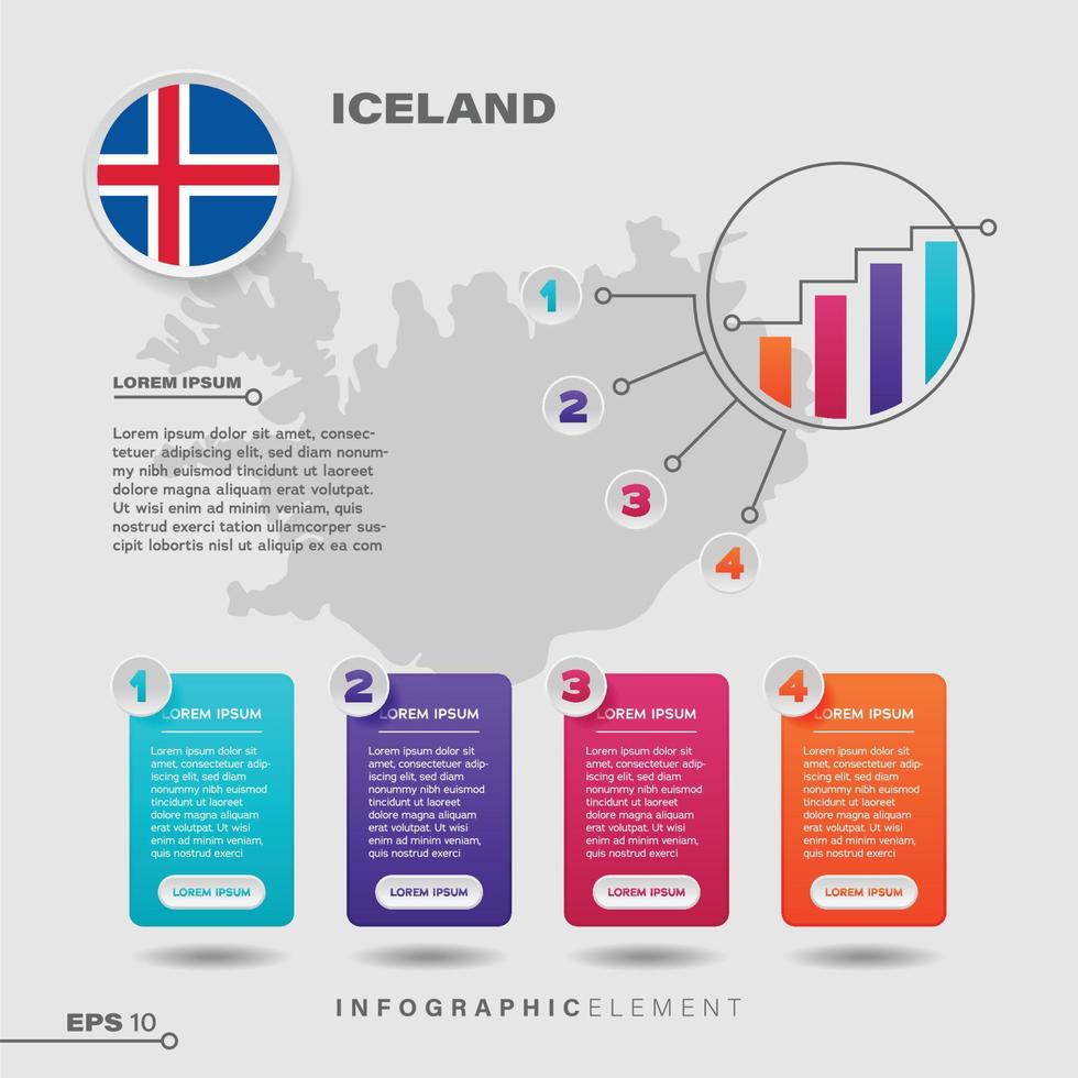 IJsland tabel infographic element vector