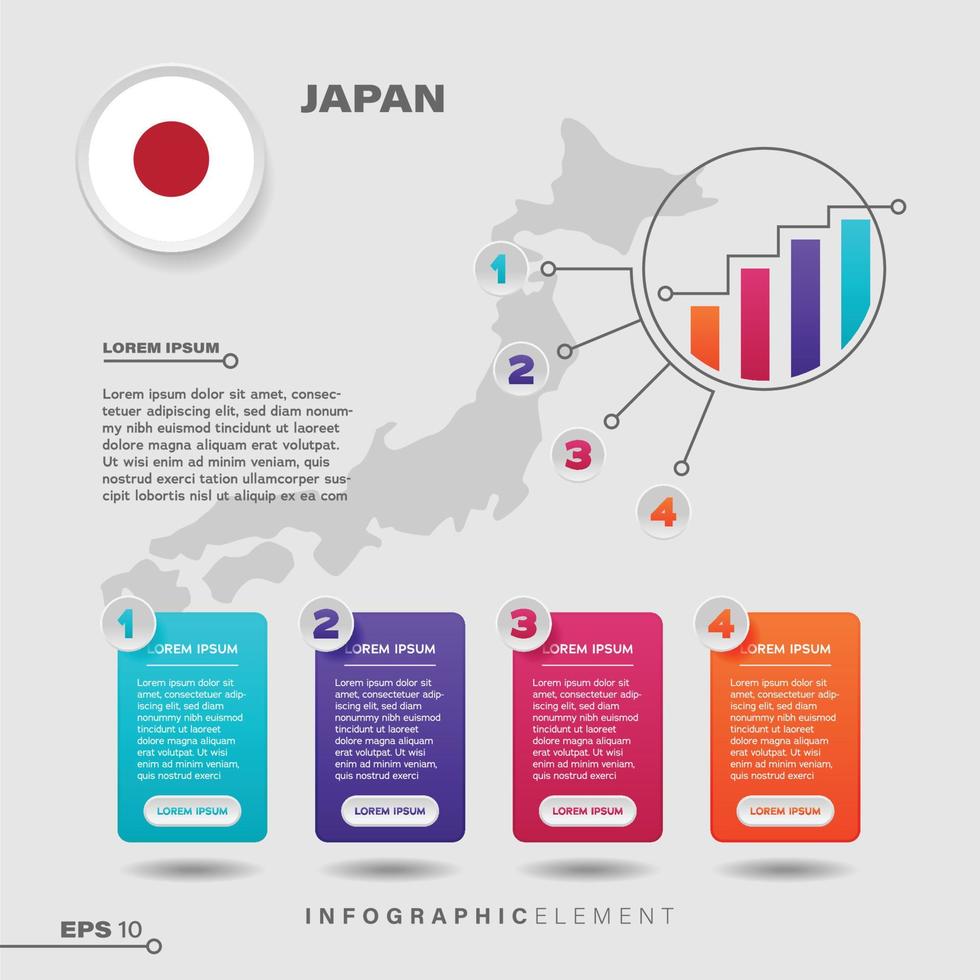Japan tabel infographic element vector
