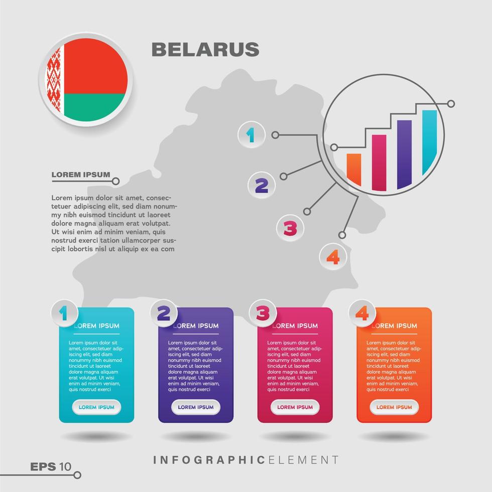 Wit-Rusland tabel infographic element vector