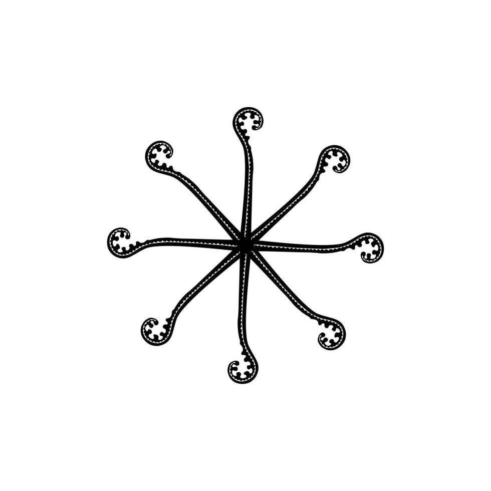 cirkel vormig gemaakt van varen fabriek silhouet samenstelling. modern hedendaags mandala voor logo, overladen, decoratie of grafisch ontwerp. vector illustratie