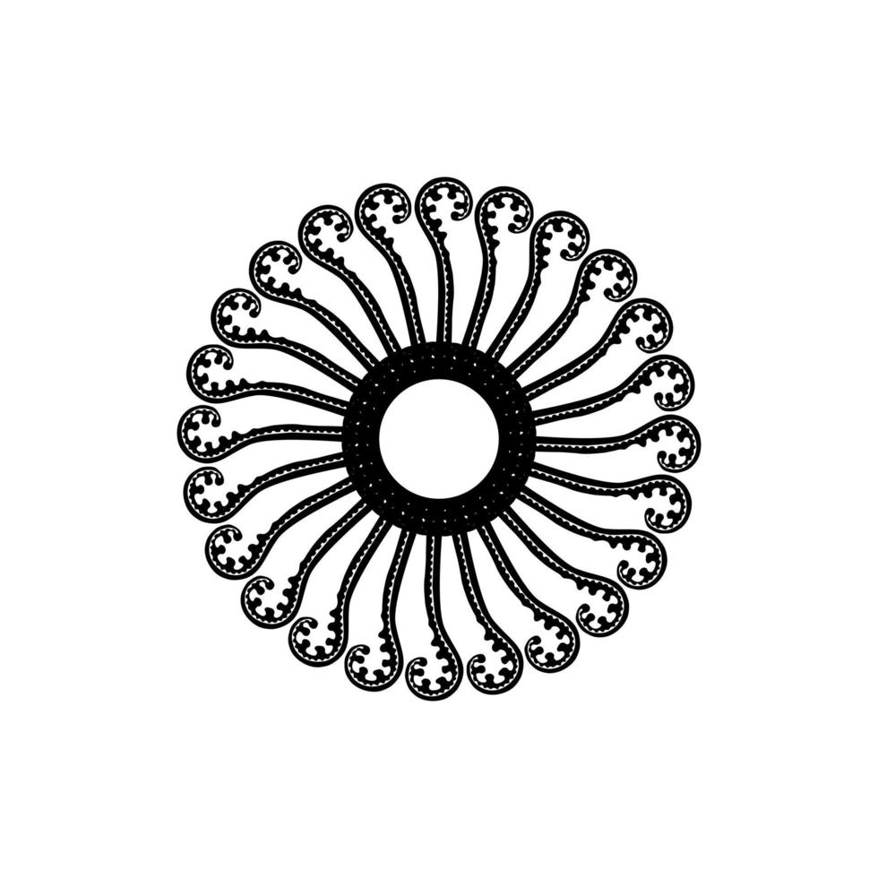 cirkel vormig gemaakt van varen fabriek silhouet samenstelling. modern hedendaags mandala voor logo, overladen, decoratie of grafisch ontwerp. vector illustratie