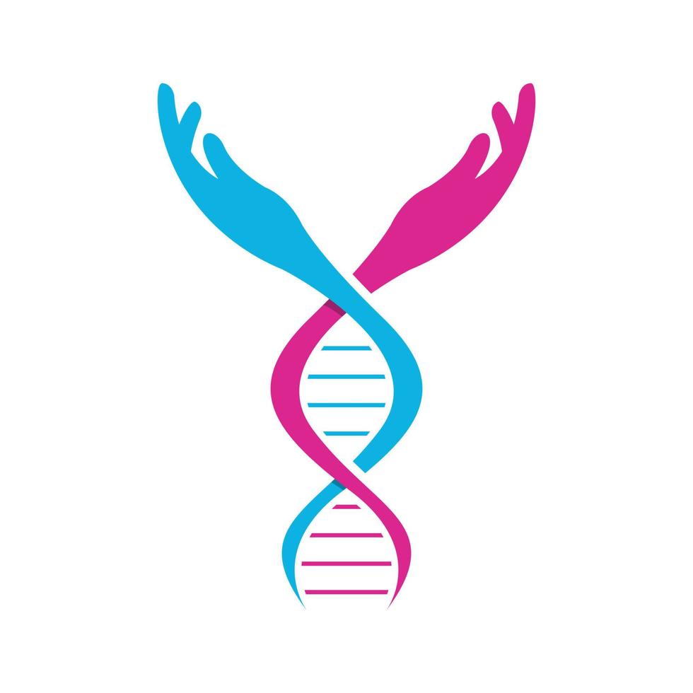 twee hand- en dna symbool logo sjabloon vector