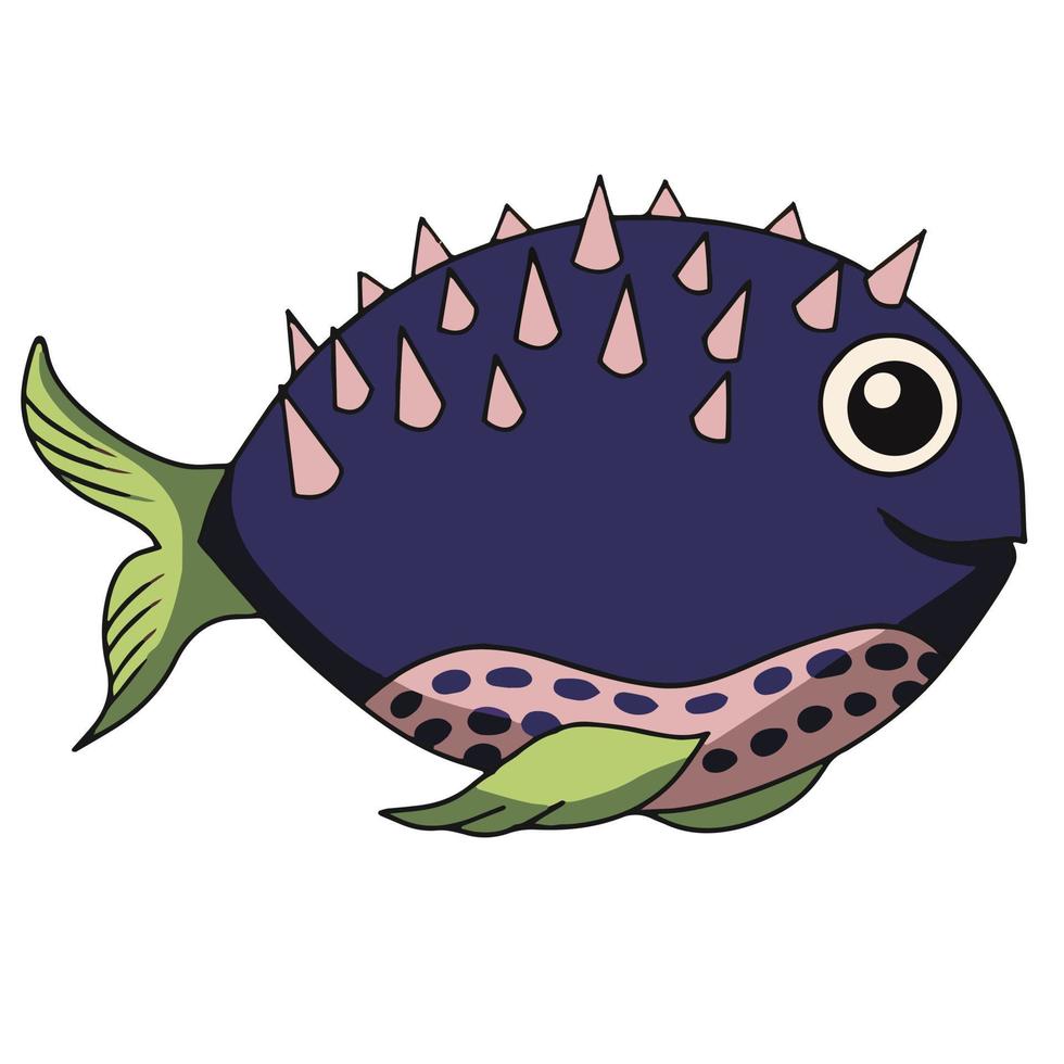 kogelvis vis vector illustratie Aan wit achtergrond