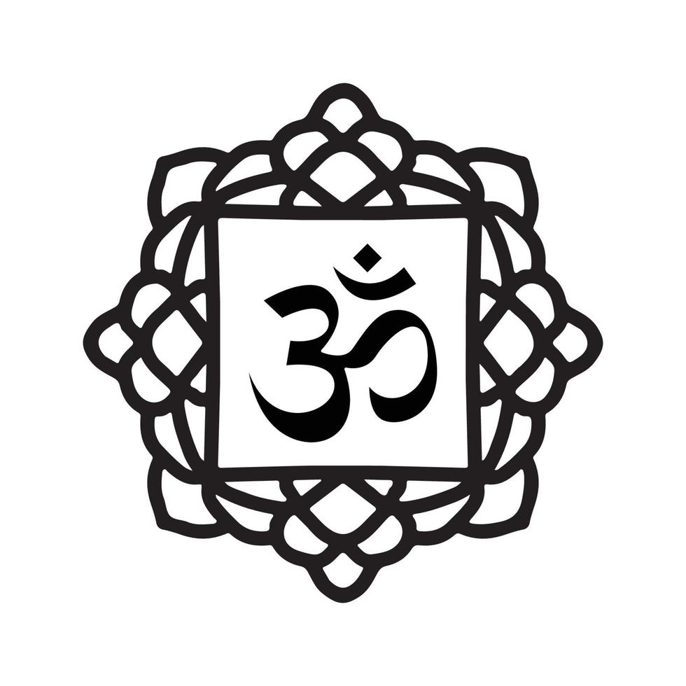 om Hindoe religieus symbool met plein mandala vector