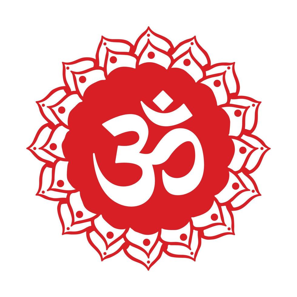 om Hindoe religieus symbool met mandala vector