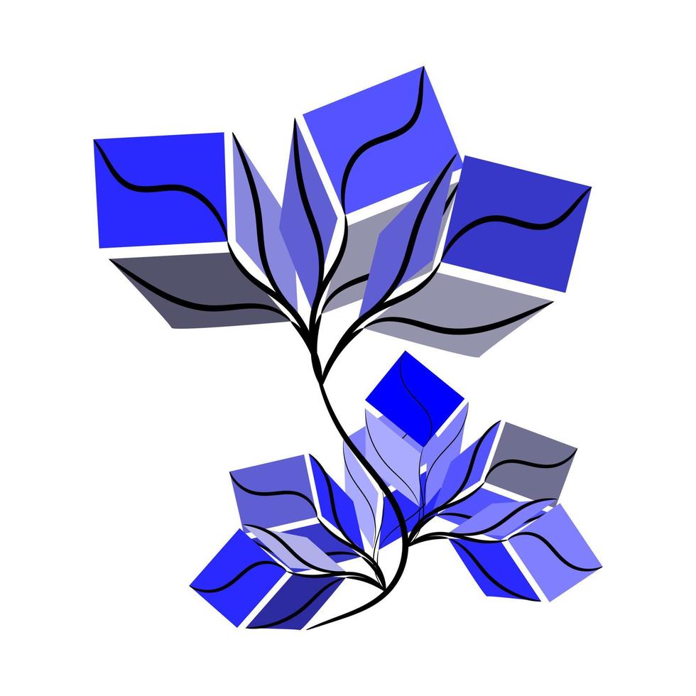 blauw blad icoon vector illustraties