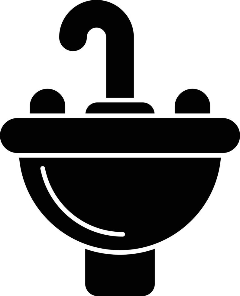 wassen bekken glyph icoon vector