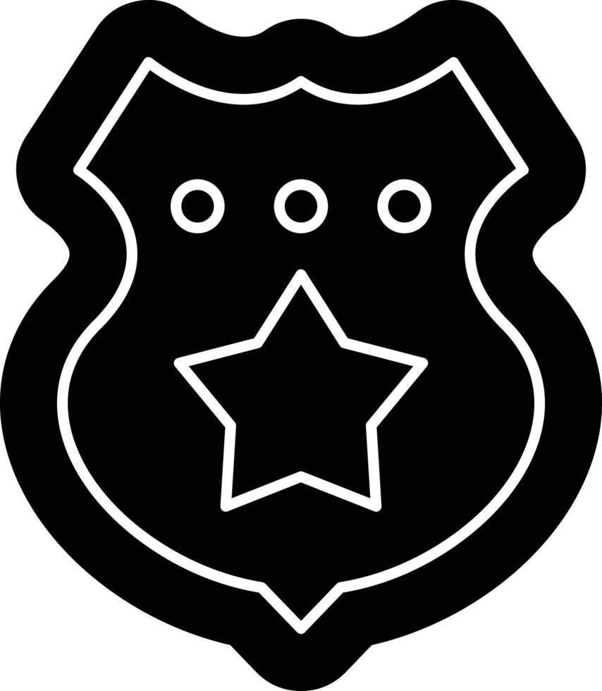 politie badge glyph icon vector