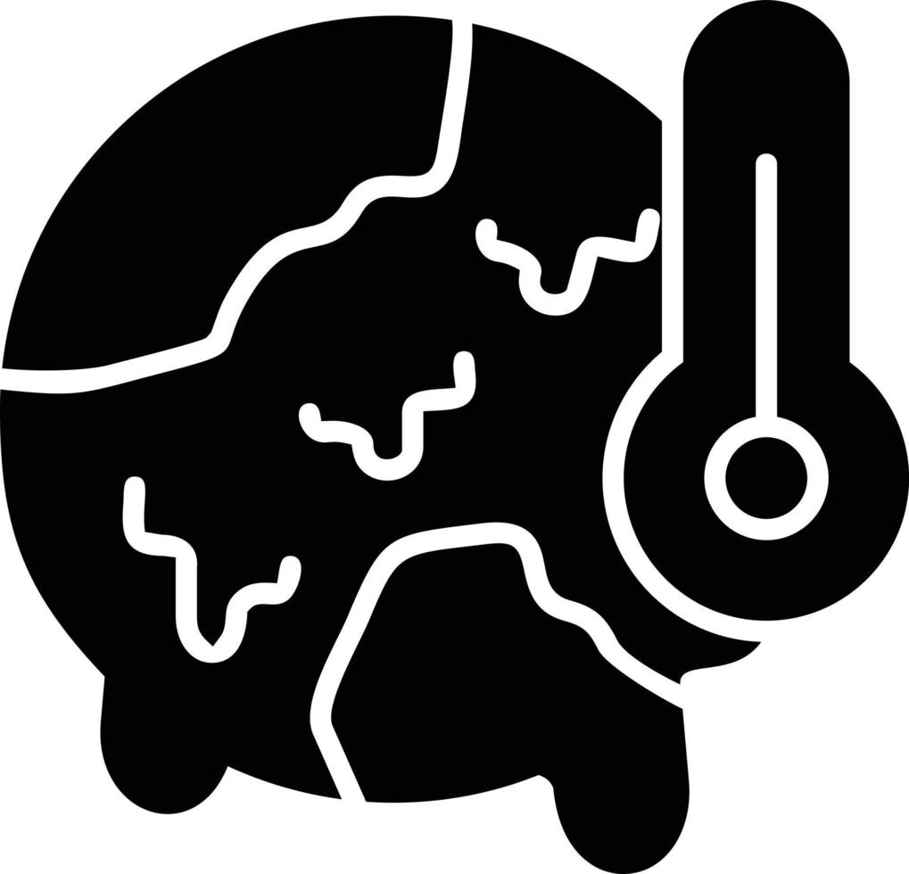 glyph-pictogram voor klimaatverandering vector