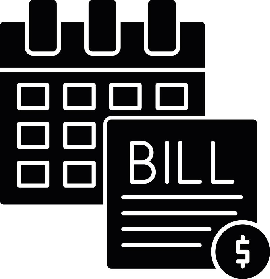 Bill glyph icoon vector