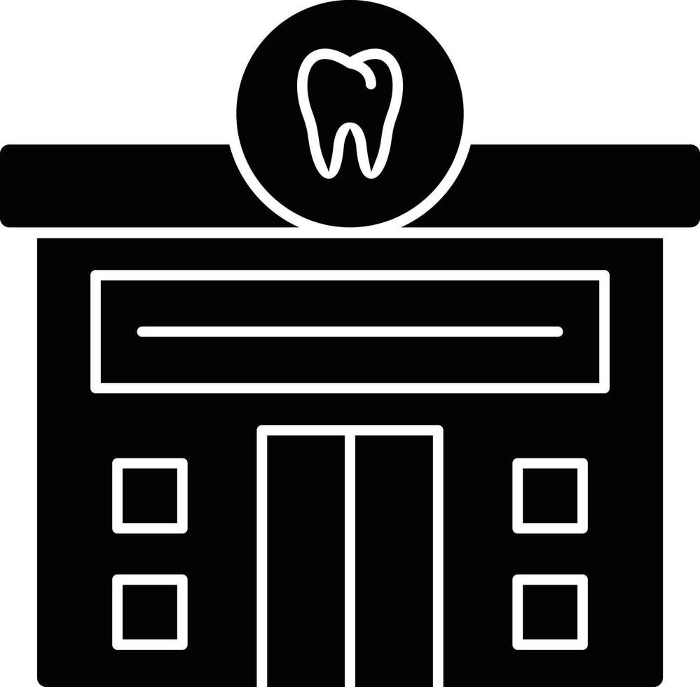 tandheelkundige kliniek glyph icon vector