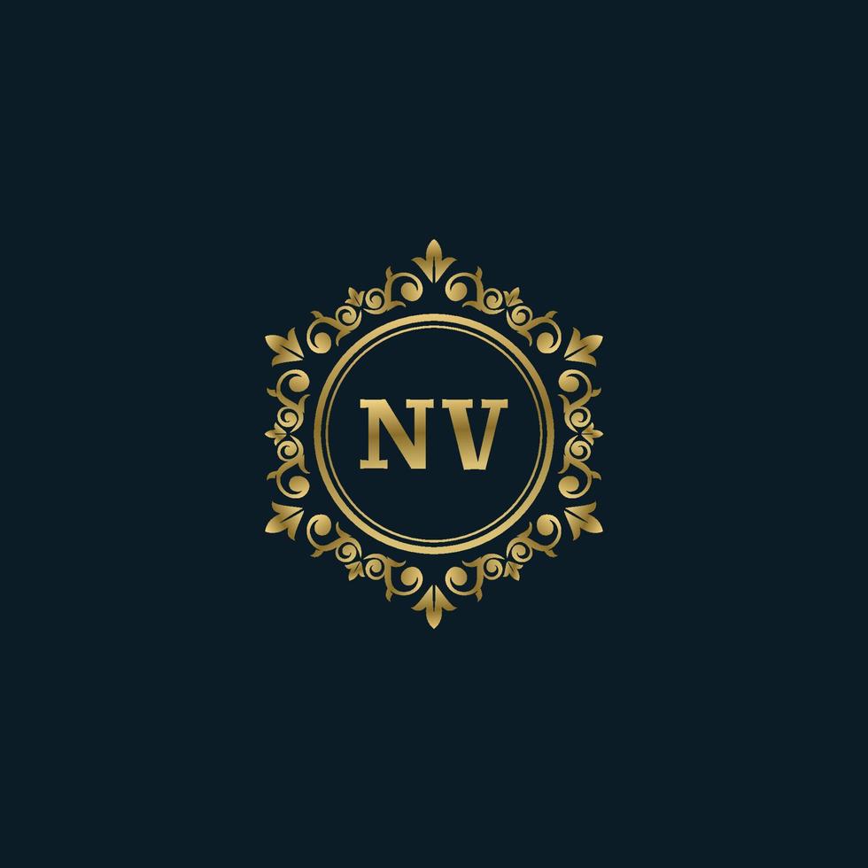 brief nv logo met luxe goud sjabloon. elegantie logo vector sjabloon.