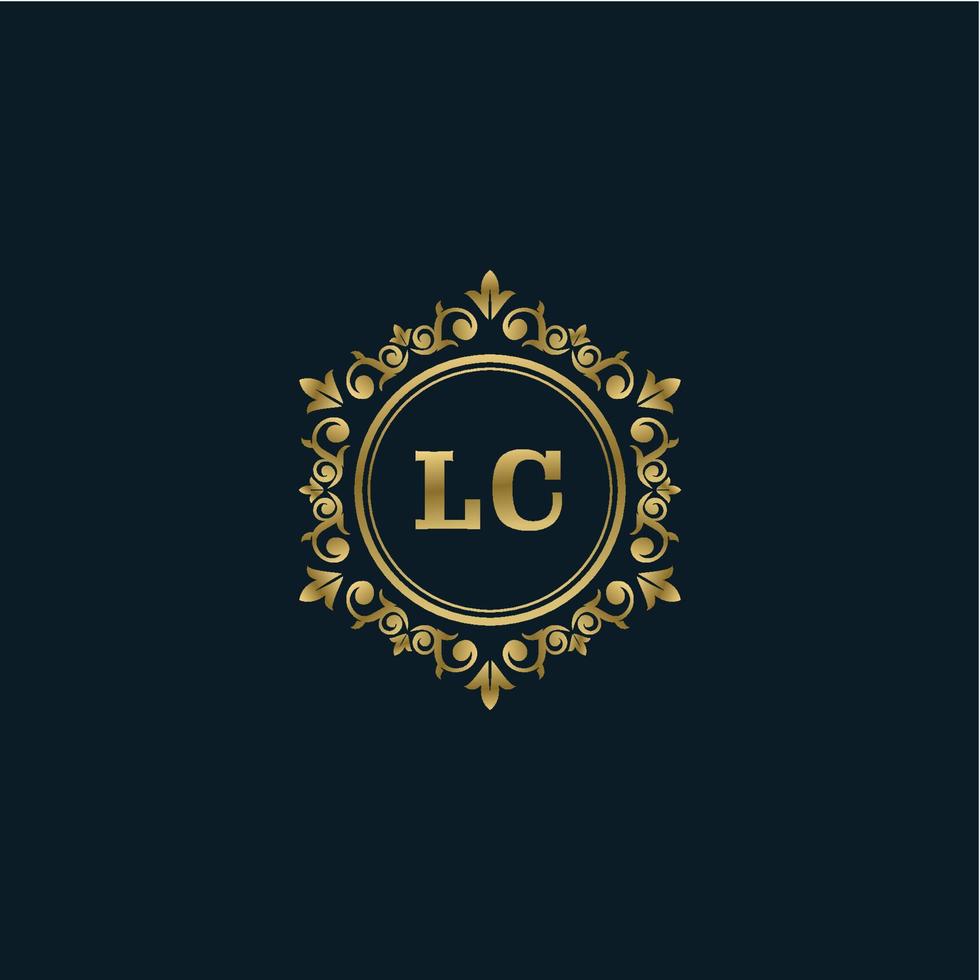 brief lc logo met luxe goud sjabloon. elegantie logo vector sjabloon.