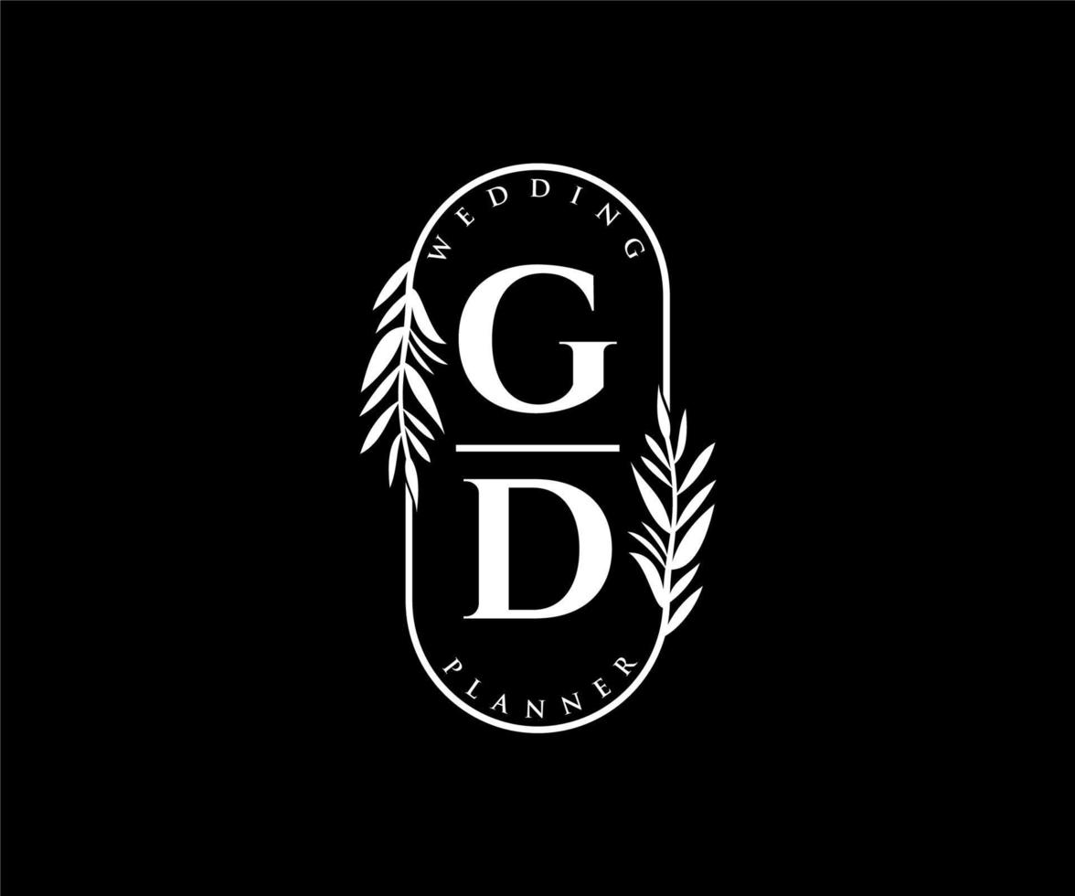 gd initialen brief bruiloft monogram logos verzameling, hand- getrokken modern minimalistisch en bloemen Sjablonen voor uitnodiging kaarten, opslaan de datum, elegant identiteit voor restaurant, boetiek, cafe in vector