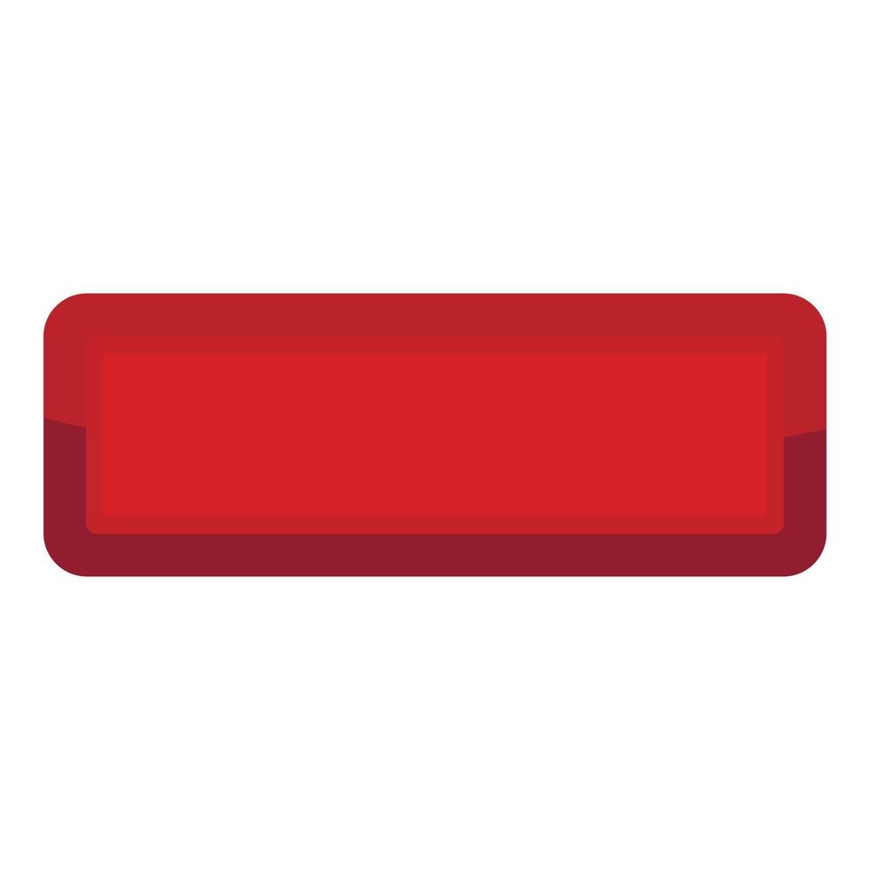 rood rechthoek knop icoon, tekenfilm stijl vector