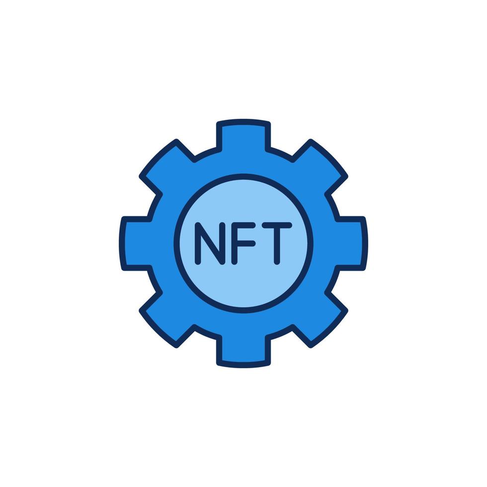 nft tand wiel vector concept gekleurde icoon. niet-fungible token symbool