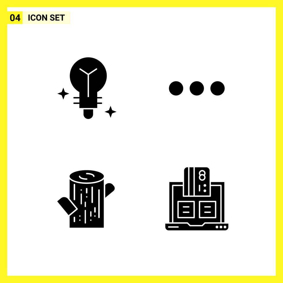 4 icoon reeks gemakkelijk solide symbolen glyph teken Aan wit achtergrond voor website ontwerp mobiel toepassingen en afdrukken media creatief zwart icoon vector achtergrond