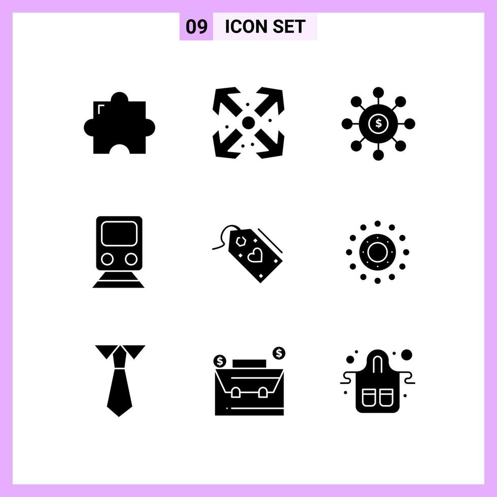 9 pictogrammen in solide stijl glyph symbolen Aan wit achtergrond creatief vector tekens voor web mobiel en afdrukken