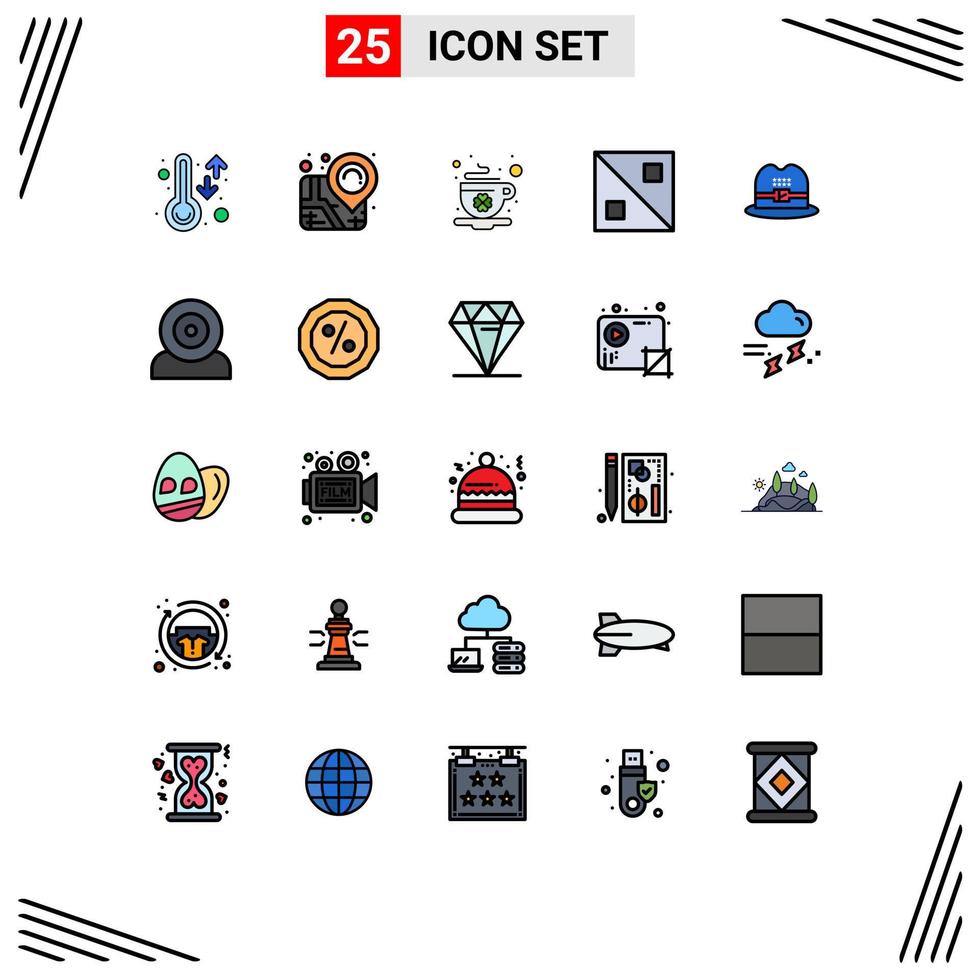 25 creatief pictogrammen modern tekens en symbolen van computers pet kop hoed ontwerp bewerkbare vector ontwerp elementen