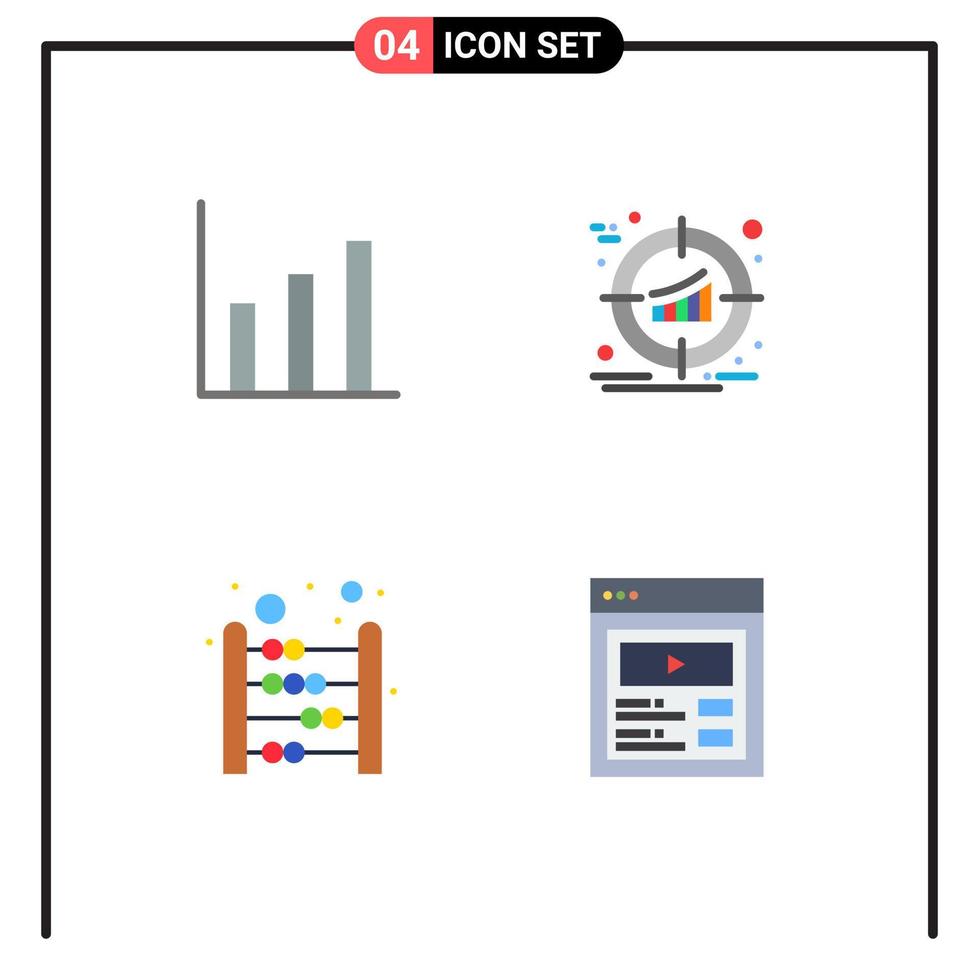 reeks van 4 modern ui pictogrammen symbolen tekens voor financiën berekenen doelwit Product wiskunde bewerkbare vector ontwerp elementen