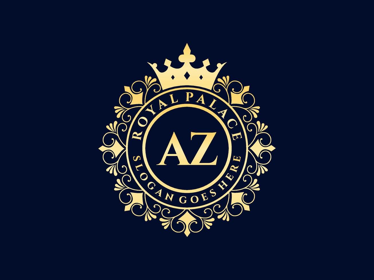 brief az antiek Koninklijk luxe Victoriaans logo met sier- kader. vector