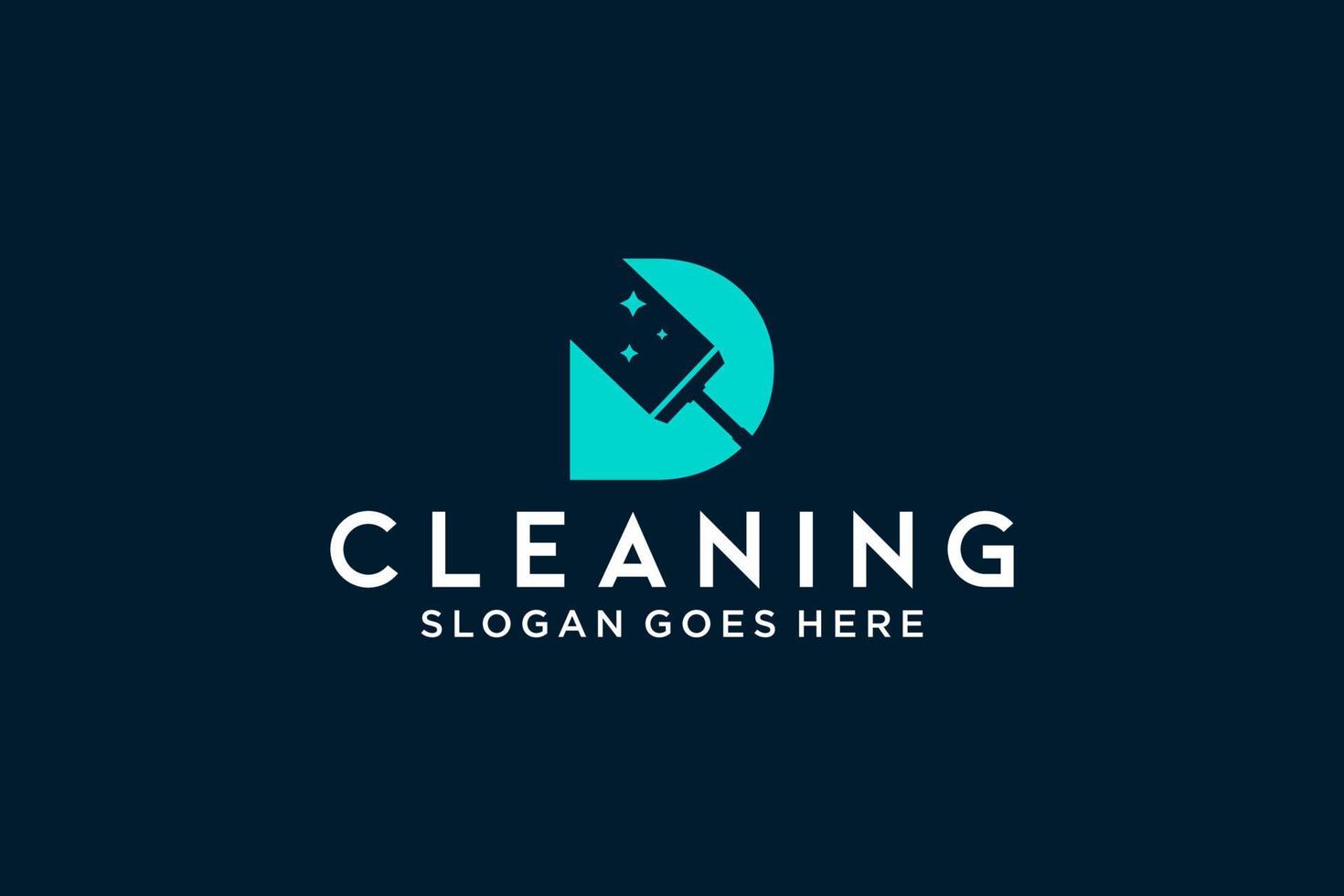 brief d voor schoonmaak schoon onderhoud onderhoud voor auto detaillering, huizen logo icoon vector sjabloon.
