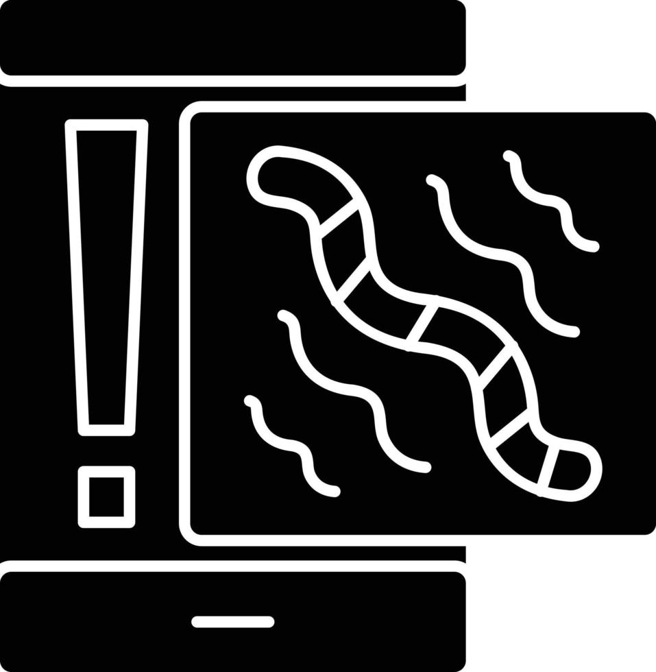 worm glyph icoon vector