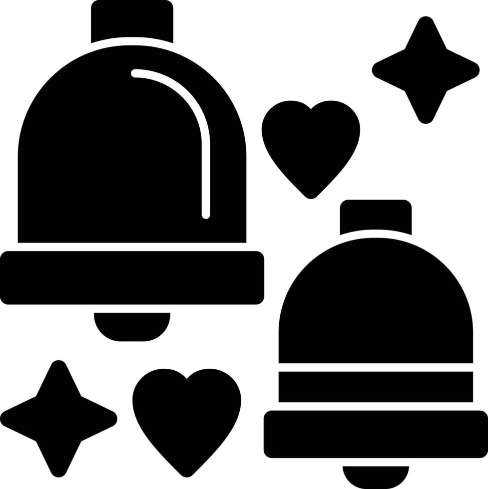 bruiloft klokken glyph icon vector