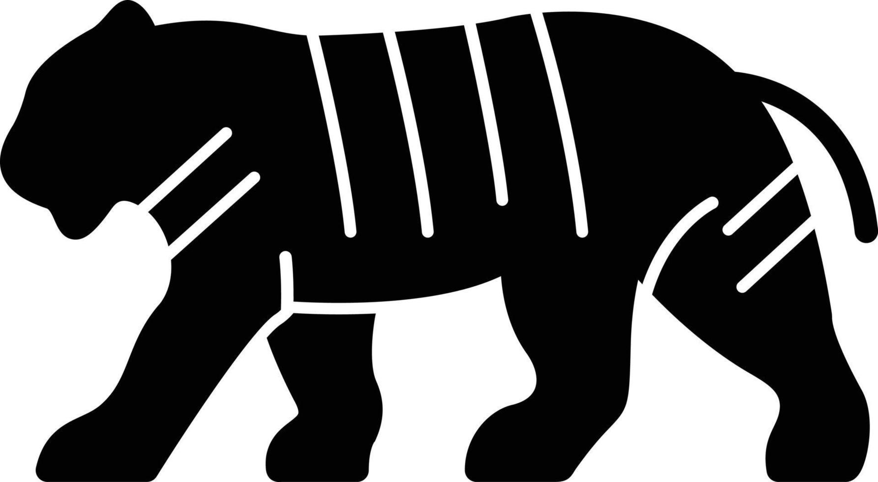 tijger glyph icoon vector