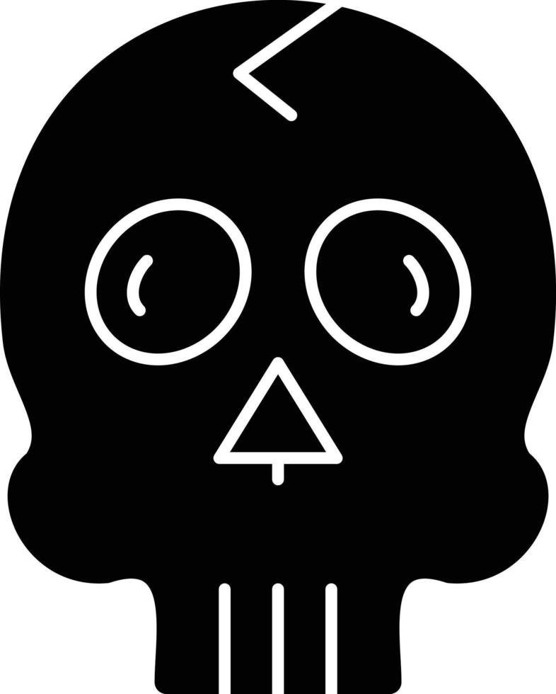 schedel glyph icoon vector