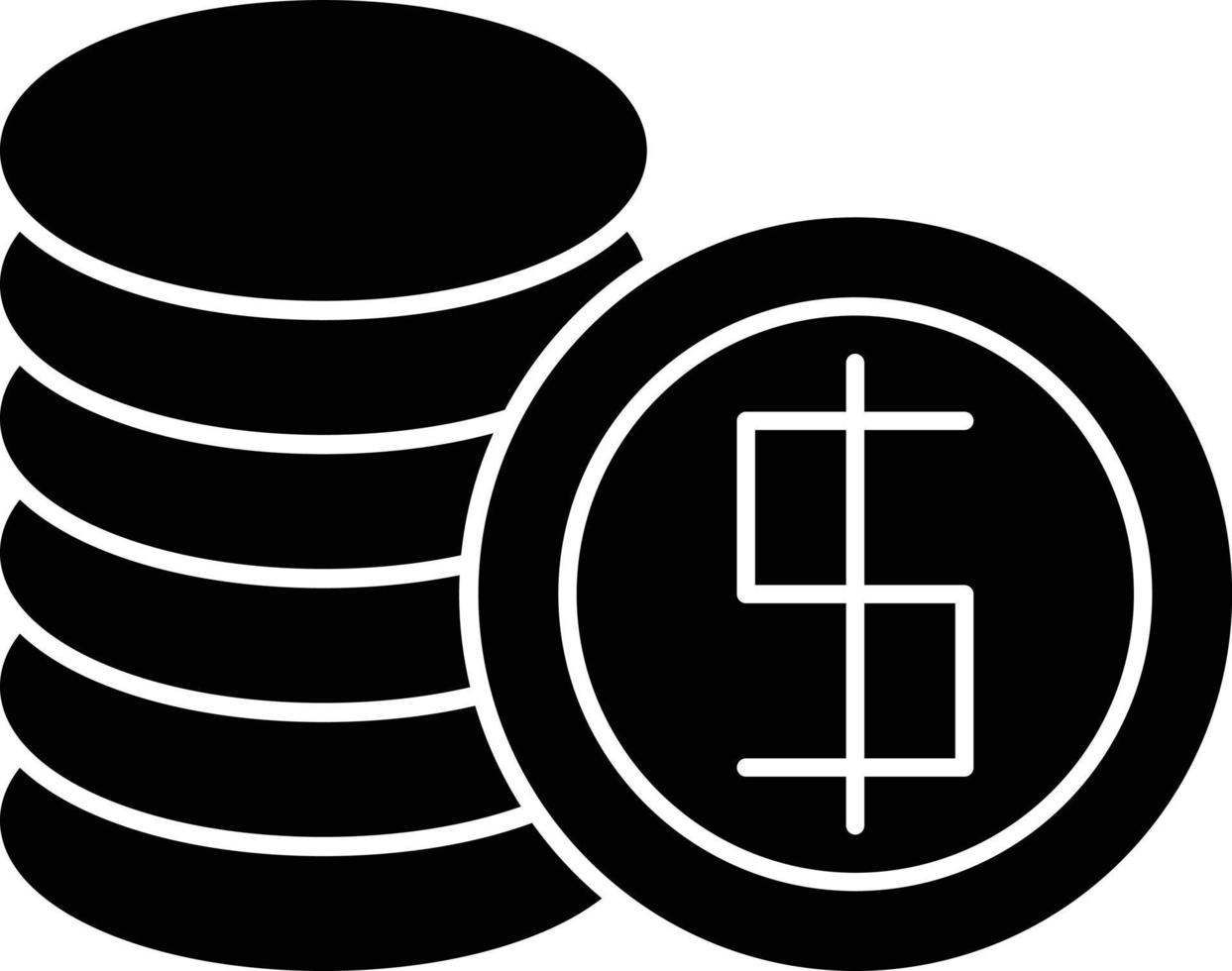 dollar munt glyph icoon vector